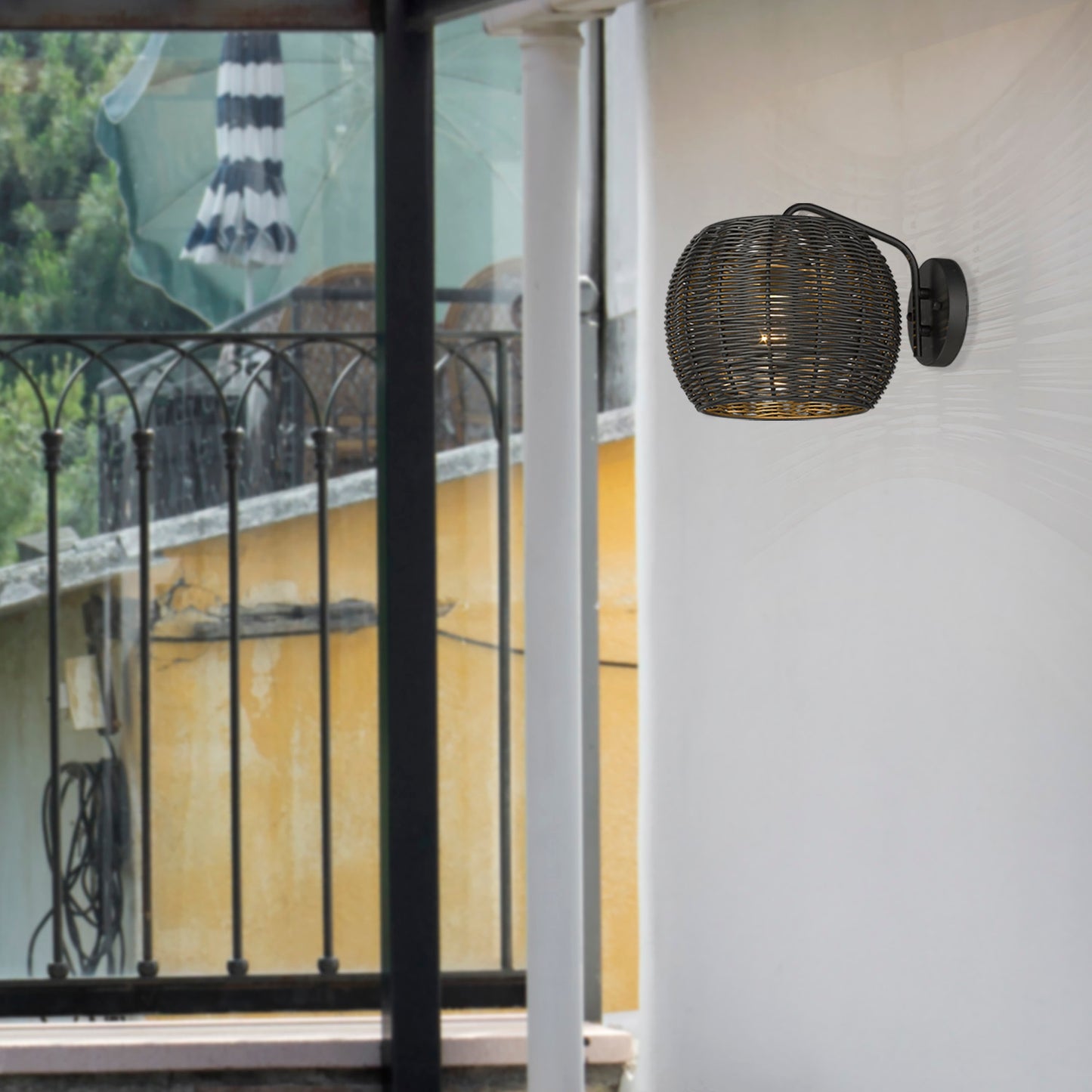 Maren Modern Black 1 Light Wall Sconce - Outdoor with Black Shade