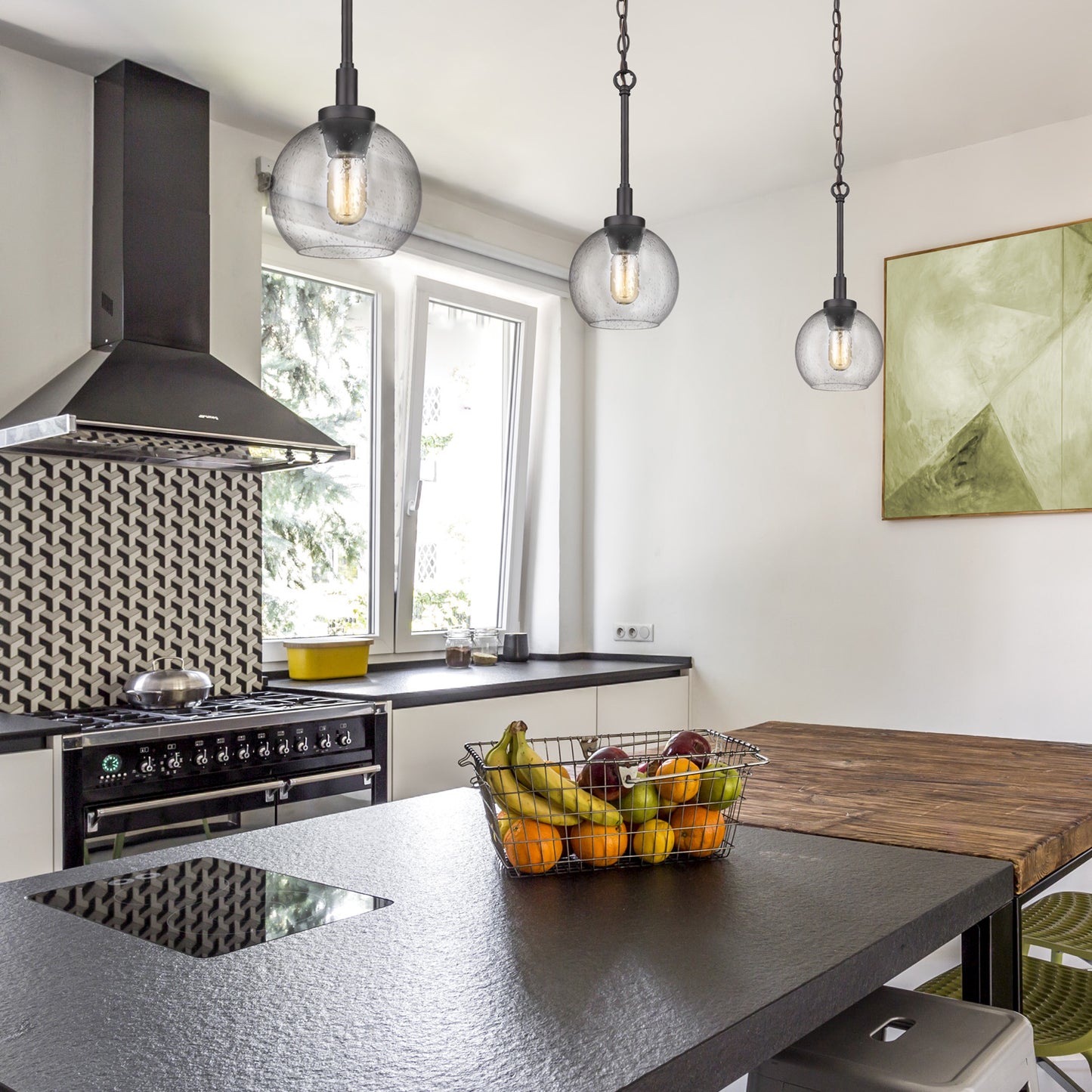 Garrick Rustic Bronze Mini Pendant with Clear Shade