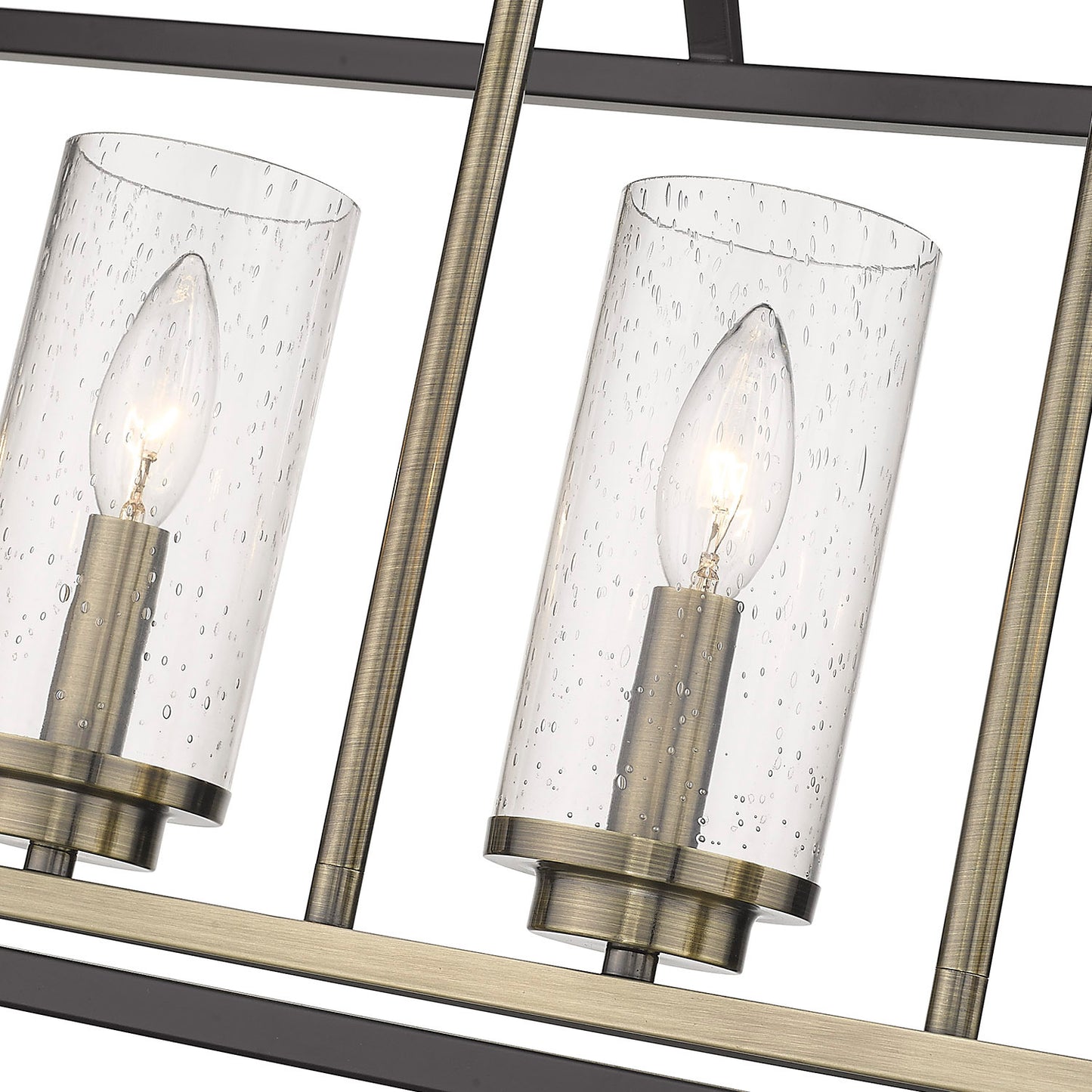 Marlowe Modern Black 5 Light Linear Pendant with Clear Shade