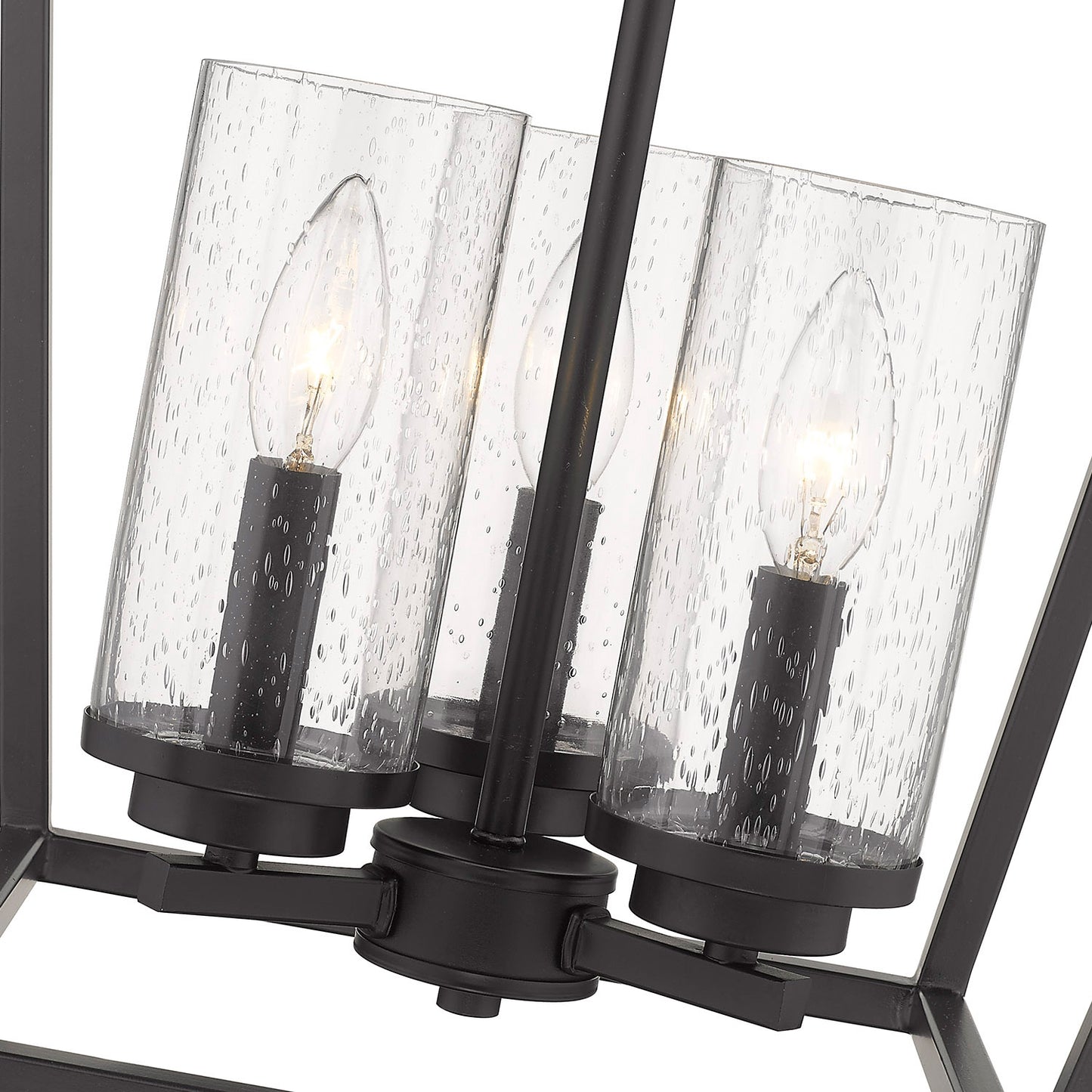 Marlowe Modern Black 3 Light Pendant with Clear Shade