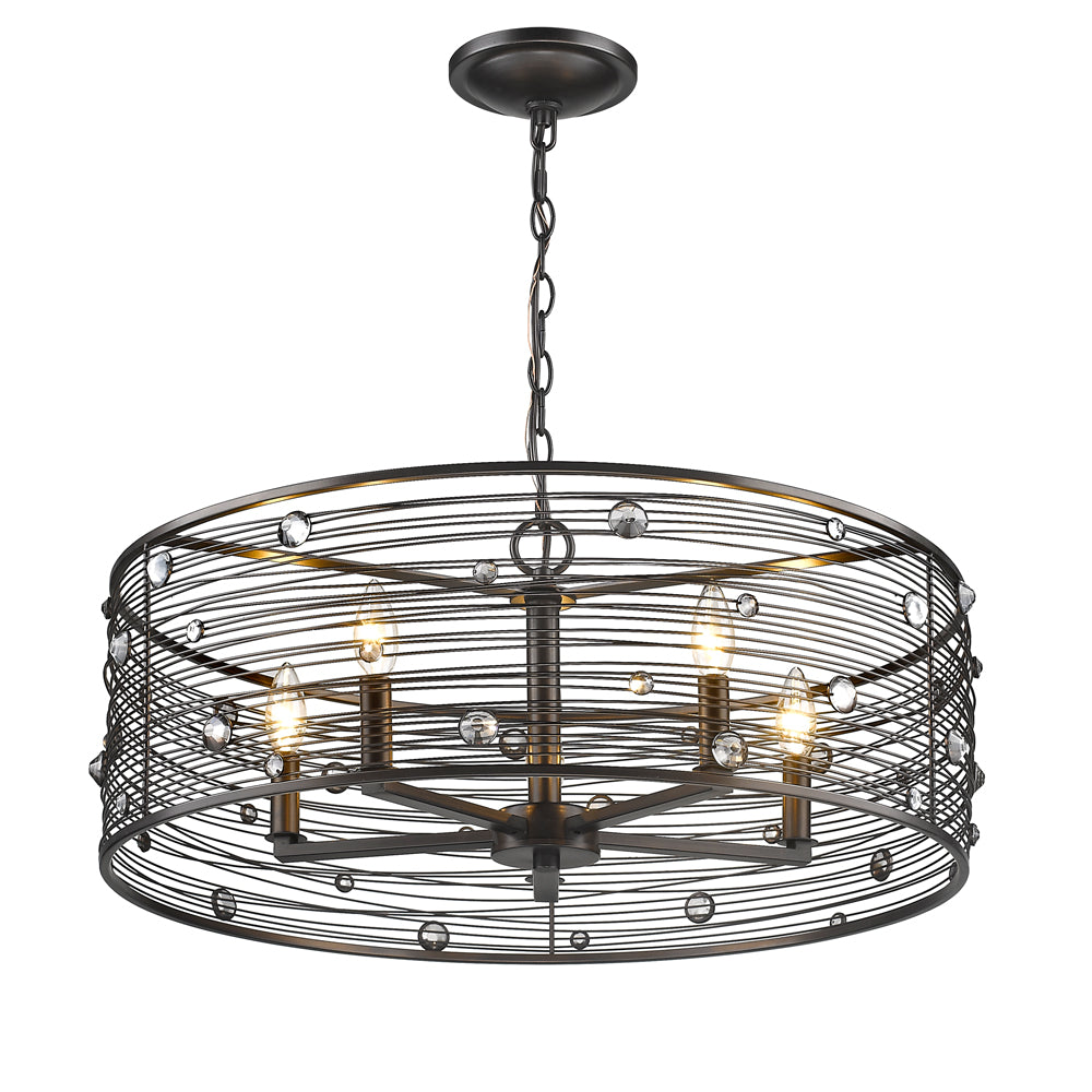 Lavinia Uptown Bronze 5 Light Chandelier with Bronze Shade