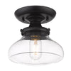 Hallie Transitional Black Semi-Flush with Clear Shade