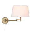 Carrol Transitional Gold 1 Light Articulating Wall Sconce with White Shade