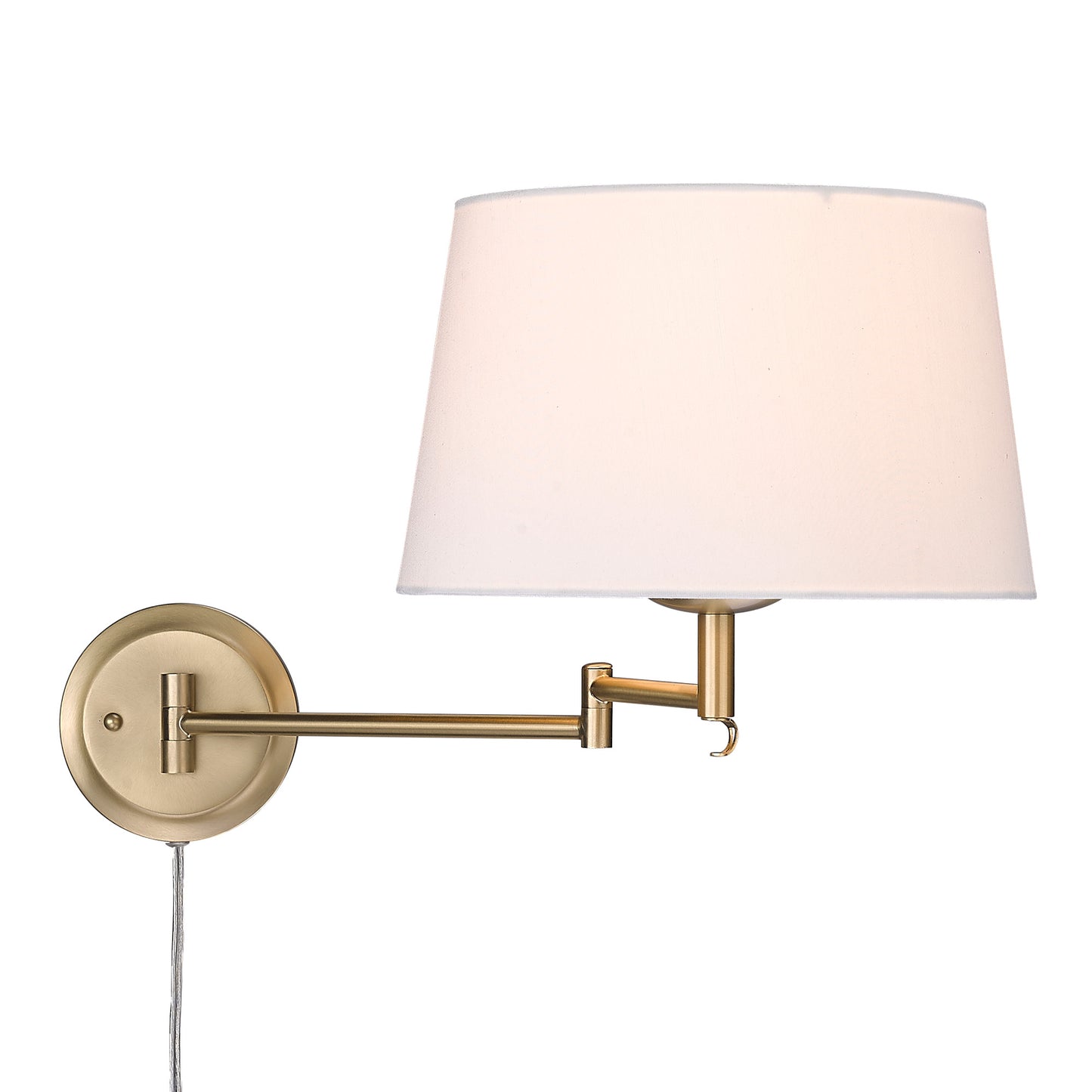 Carrol Transitional Gold 1 Light Articulating Wall Sconce with White Shade