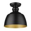 Dane Transitional Black Flush Mount with Black Shade