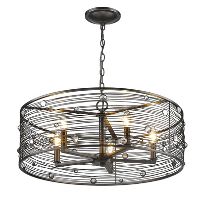 Lavinia Uptown Bronze 5 Light Chandelier with Bronze Shade