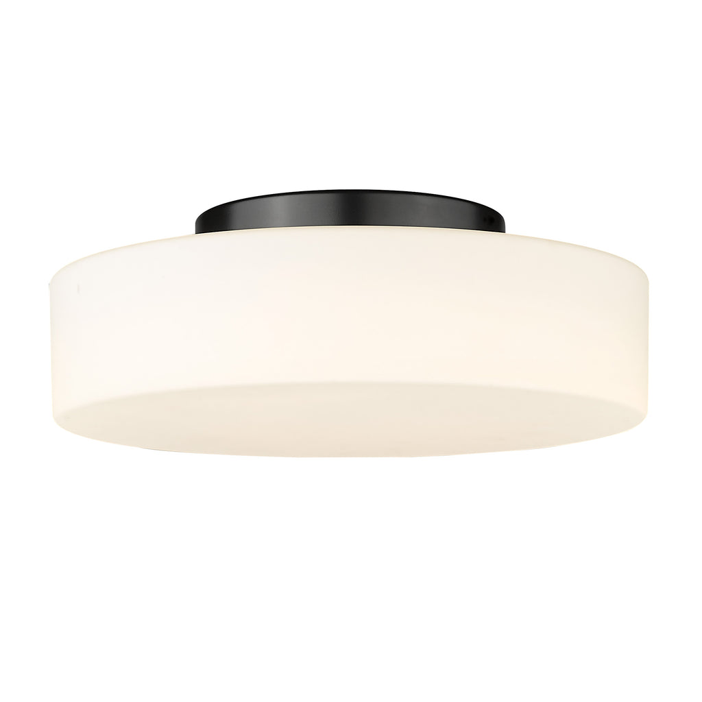 Linden Modern Black Flush Mount with White Shade