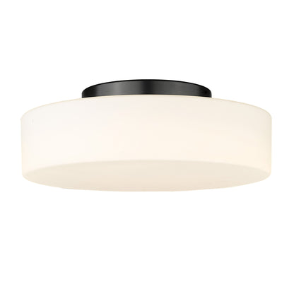 Linden Modern Black Flush Mount with White Shade