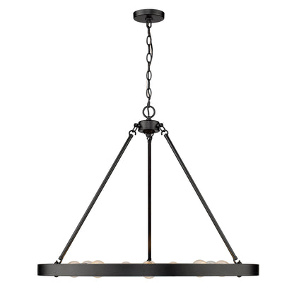 Kingston Transitional Black 9 Light Chandelier