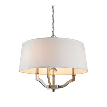 Cora Transitional Silver Semi-Flush (Convertible) with White Shade