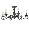 Remington Traditional Bronze 6 Light Semi-Flush - Large