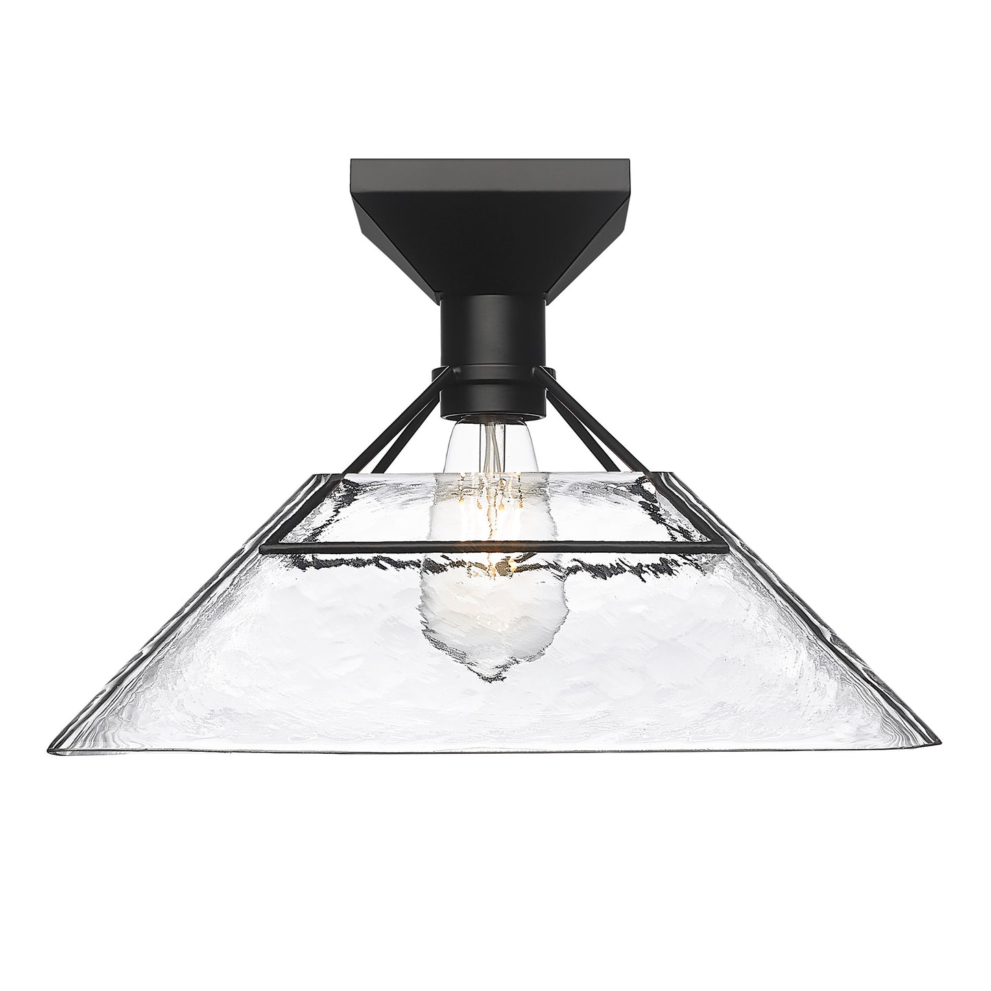 Artemis Modern Black Semi-Flush with Clear Shade