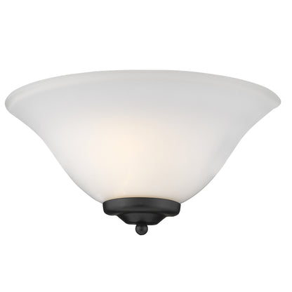 Rey Transitional Black 1-Light Wall Sconce with White Shade