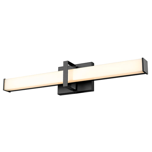 Piper Modern Black 24" LED Bath Bar with White Shade