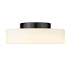 Linden Modern Black Flush Mount with White Shade