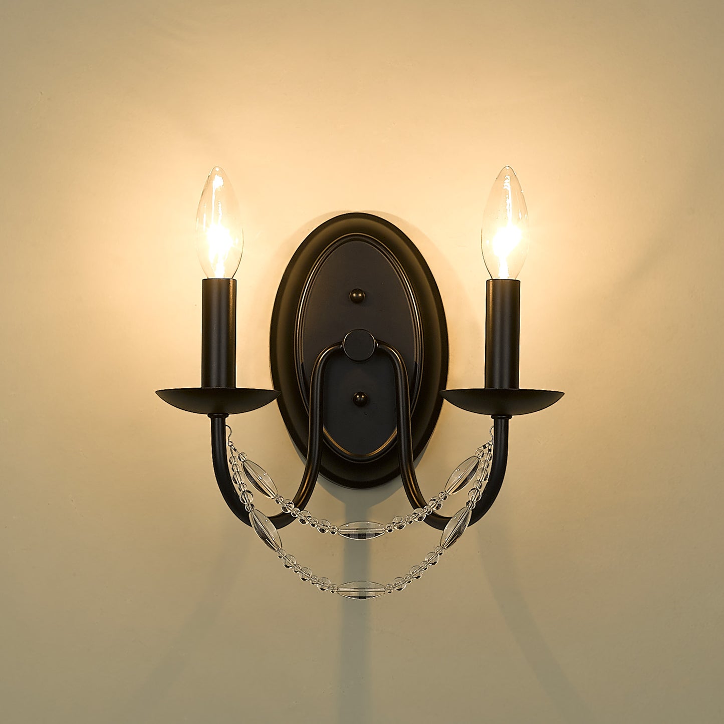 Ingrid Uptown Black 2 Light Wall Sconce