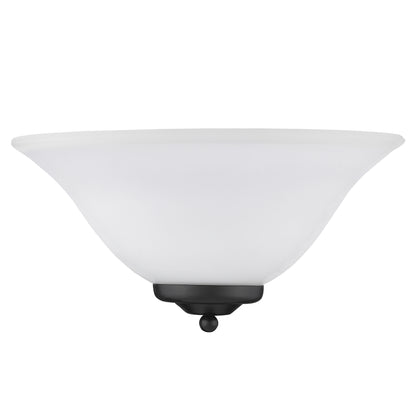 Rey Transitional Black 1-Light Wall Sconce with White Shade