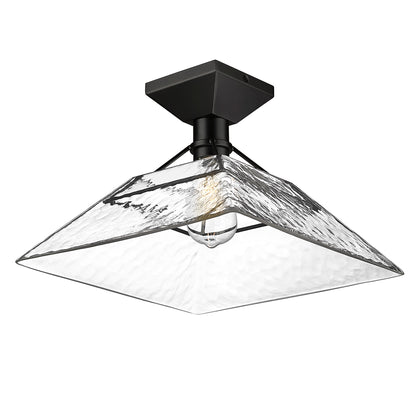 Artemis Modern Black Semi-Flush with Clear Shade