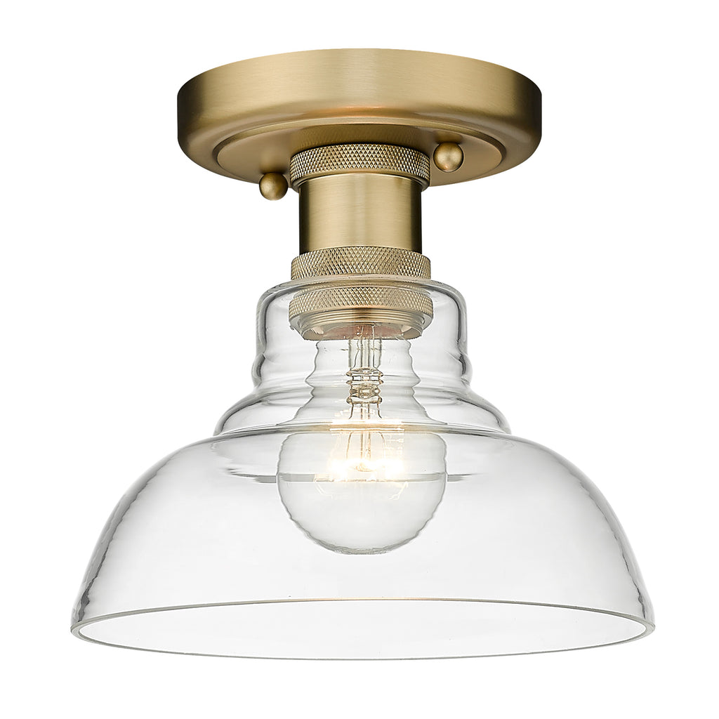 Lan Transitional Gold Flush Mount with Clear Shade