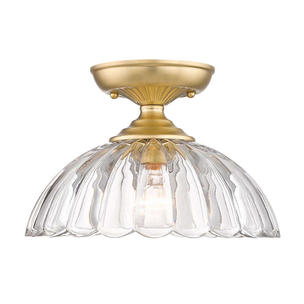 Dolly Traditional Gold Semi-Flush with Clear Shade