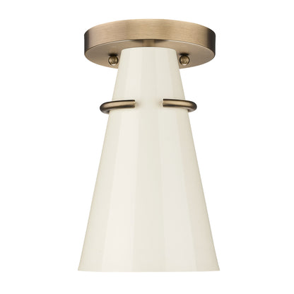 Isha Modern Gold 1 Light Wall Sconce with Beige Shade