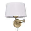 Carrol Transitional Gold 1 Light Articulating Wall Sconce with White Shade