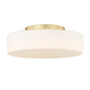 Linden Modern Gold Flush Mount with White Shade