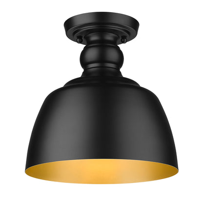 Dane Transitional Black Flush Mount with Black Shade