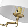 Carrol Transitional Gold 1 Light Articulating Wall Sconce with White Shade