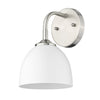 Gifford Modern Silver 1 Light Wall Sconce with White Shade