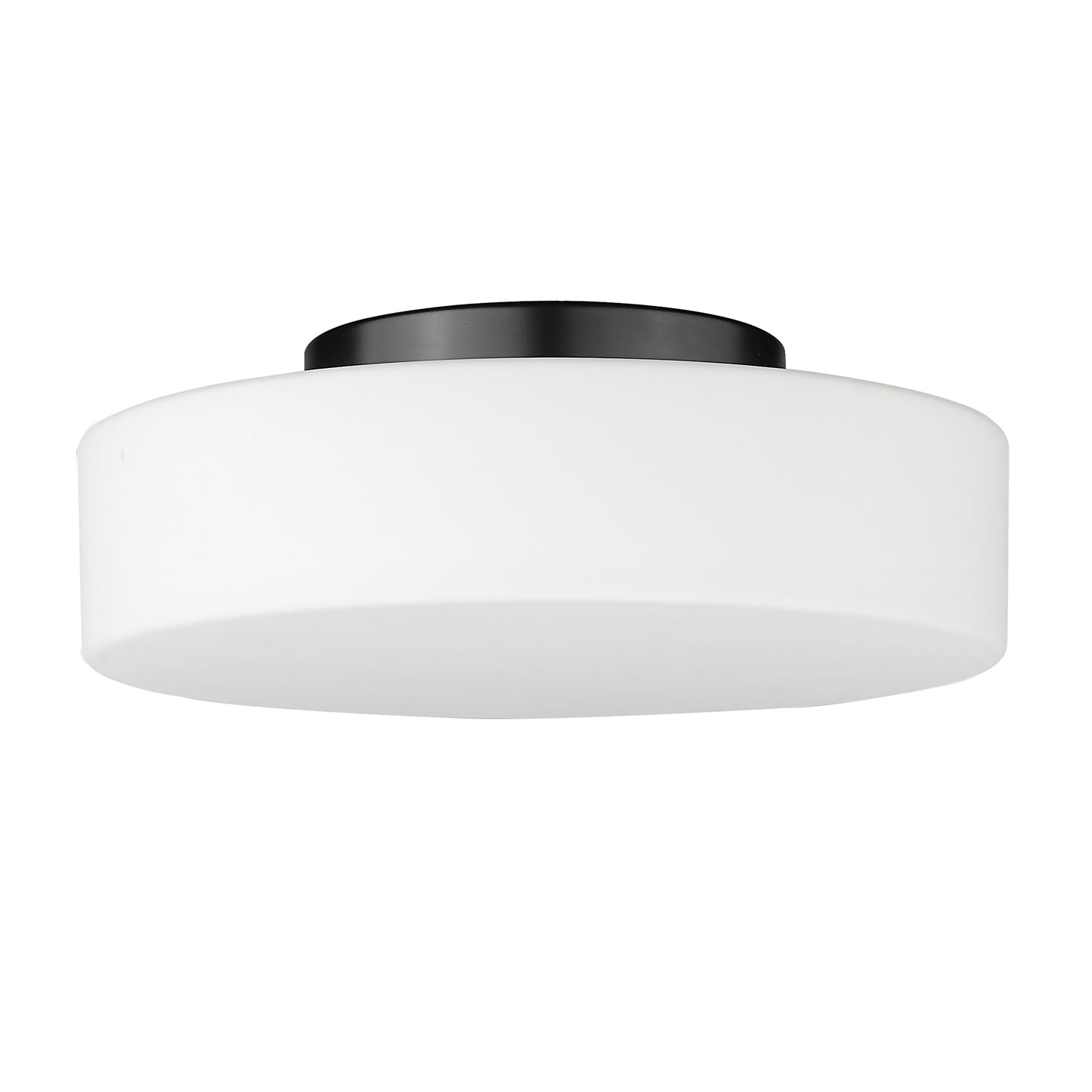 Linden Modern Black Flush Mount with White Shade