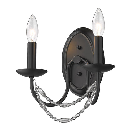 Ingrid Uptown Black 2 Light Wall Sconce