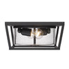 Marlowe Modern Black Flush Mount - Outdoor with Clear Shade