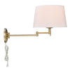 Carrol Transitional Gold 1 Light Articulating Wall Sconce with White Shade