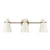 Isha Modern Gold 3 Light Bath Vanity with Beige Shade