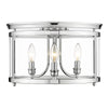 Harwick Transitional Silver Flush Mount with Clear Shade