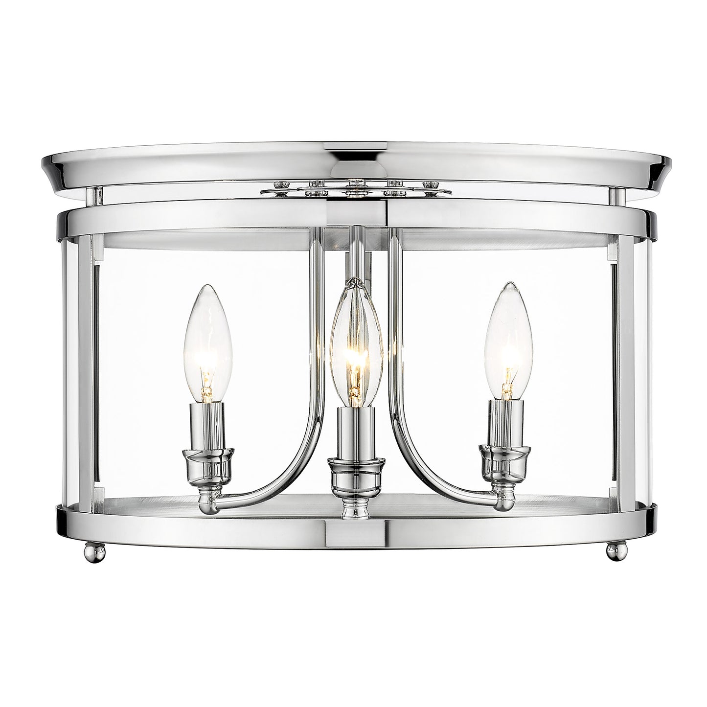 Harwick Transitional Silver Flush Mount with Clear Shade