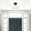 Liza Transitional Black Flush Mount with Clear Shade