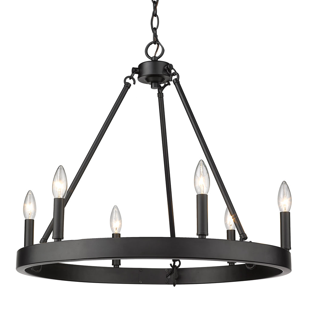 Constantine Transitional Black 6 Light Chandelier