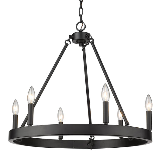 Constantine Transitional Black 6 Light Chandelier