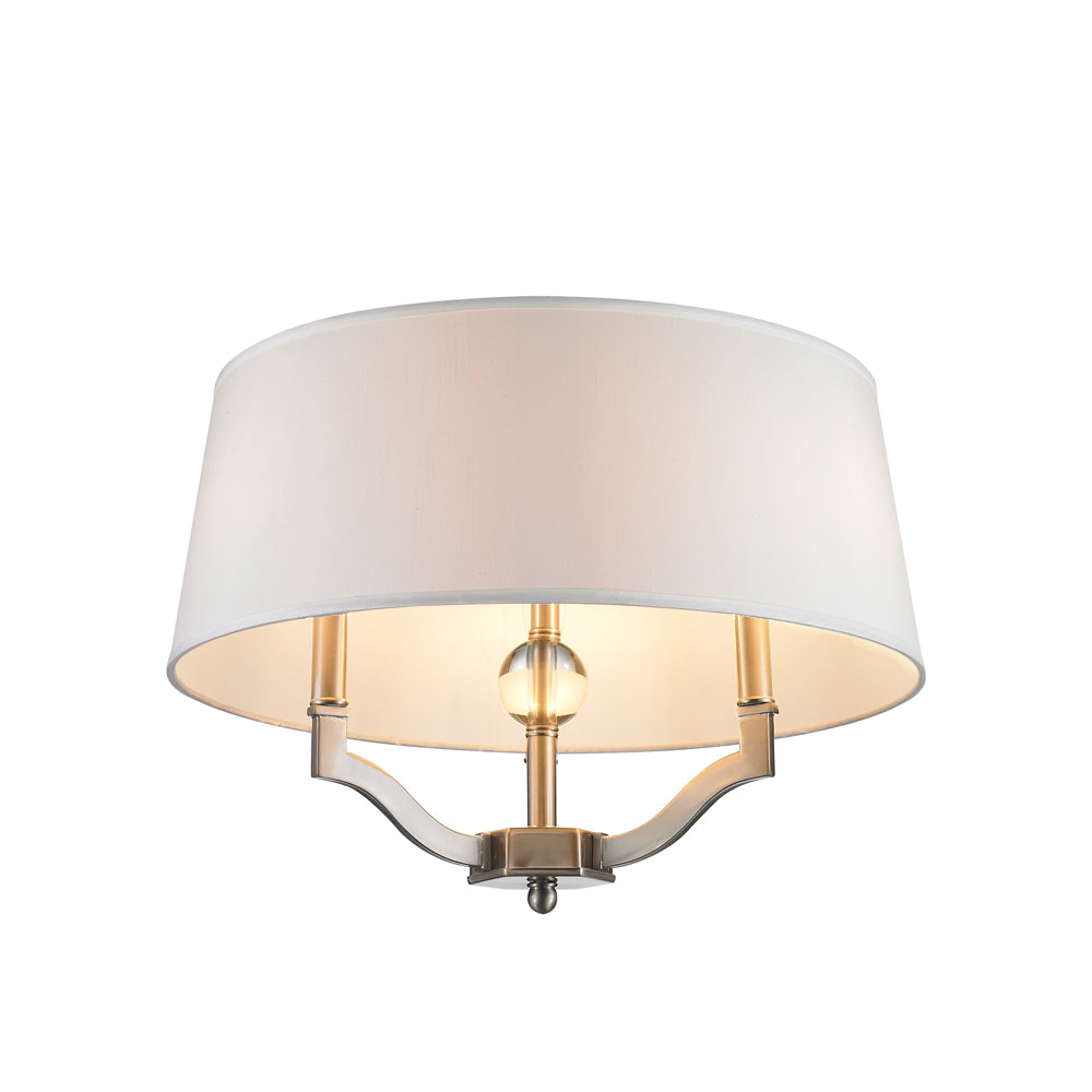 Cora Transitional Silver Semi-Flush (Convertible) with White Shade