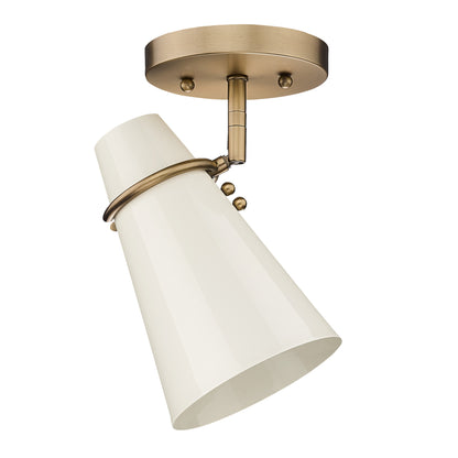 Isha Modern Gold 1 Light Wall Sconce with Beige Shade