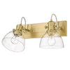 Sena Transitional Gold 2 Light Bath Vanity with Clear Shade