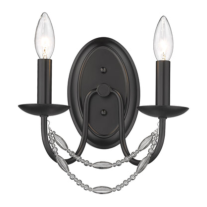 Ingrid Uptown Black 2 Light Wall Sconce