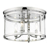 Harwick Transitional Silver Flush Mount with Clear Shade