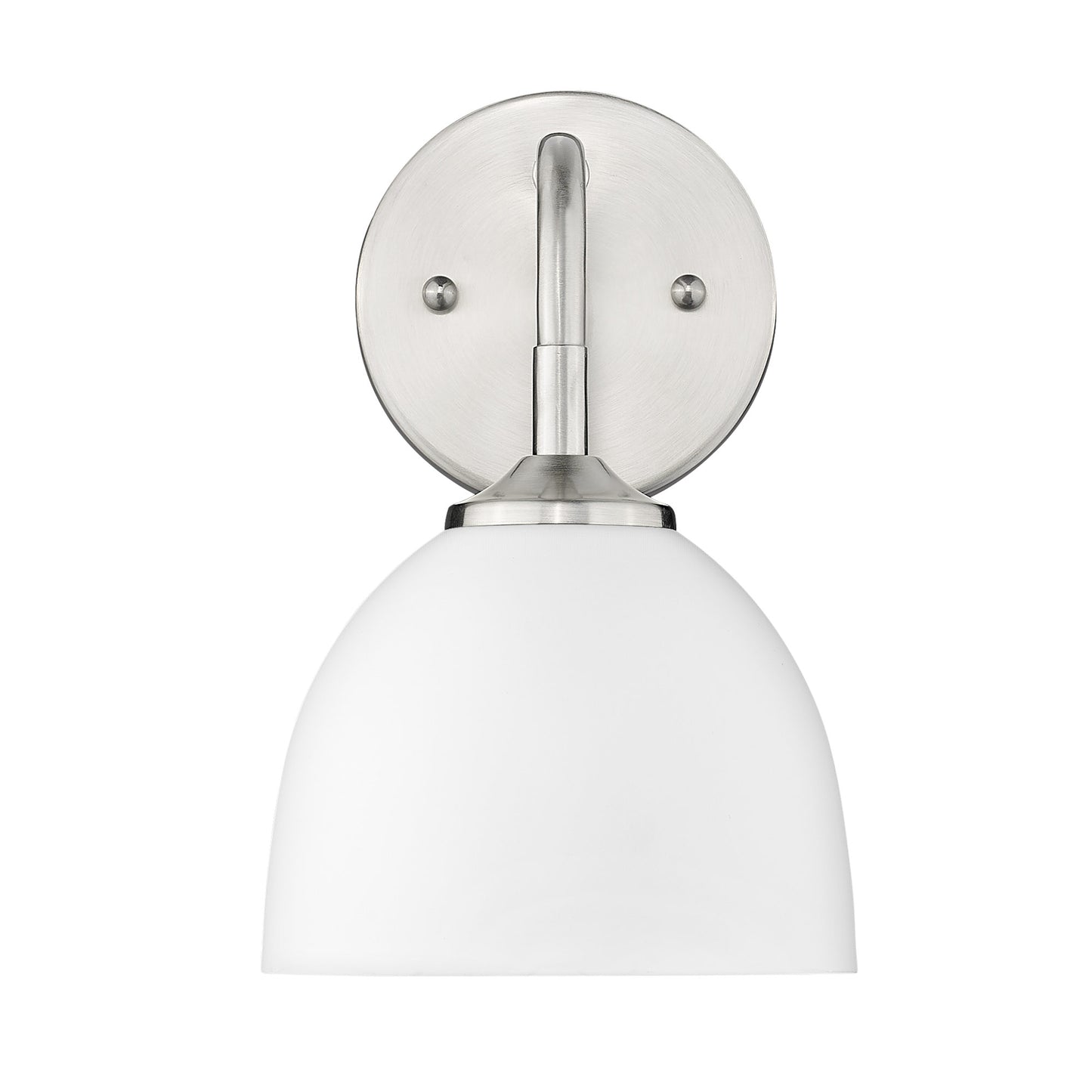 Gifford Modern Silver 1 Light Wall Sconce with White Shade