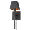 Cyrus Transitional Black 1 Light Wall Sconce with Black Shade