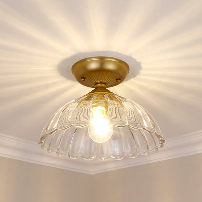 Dolly Traditional Gold Semi-Flush with Clear Shade