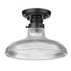 Liza Transitional Black Flush Mount with Clear Shade