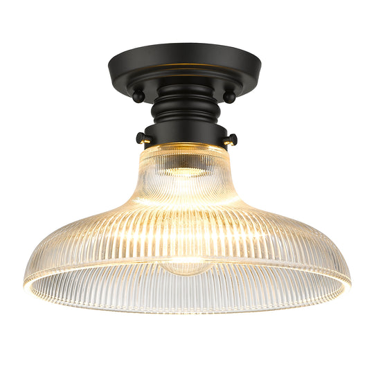 Liza Transitional Black Flush Mount with Clear Shade